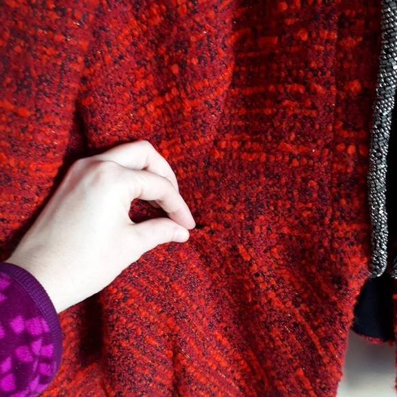 ZARA / L / Women's Tweed Studded Beaded Neckline Peplum Open Blazer Jacket 🌙 - Picture 4 of 11